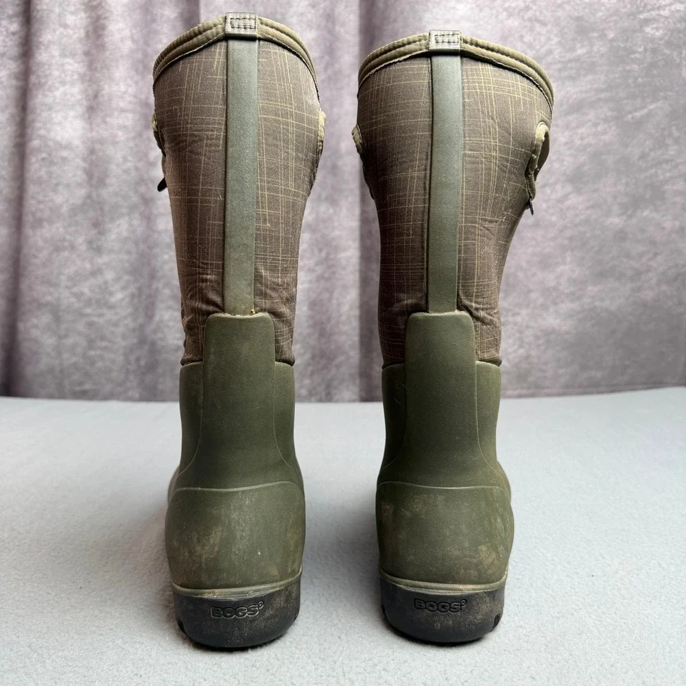 Bogs Neo-Classic Tall Linen Waterproof Boots Olive Green 72253-348 Womens 9